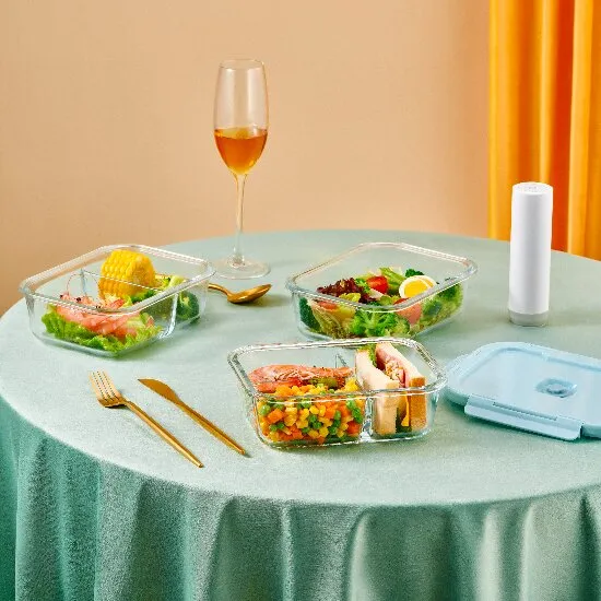 Preparación de comida de vidrio con calefacción